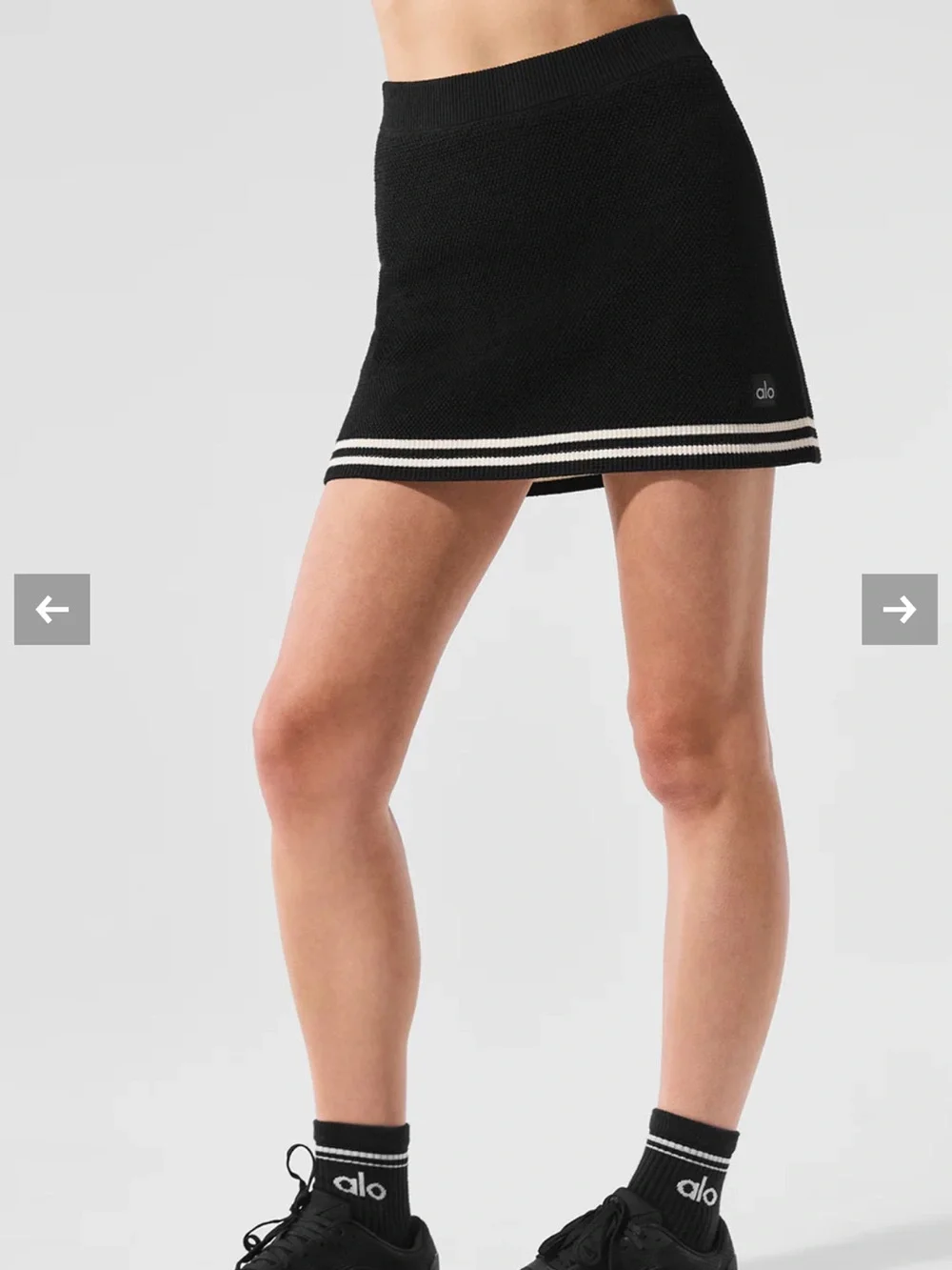 ALO Yoga Black  Sweater Knit Skirt Size Small